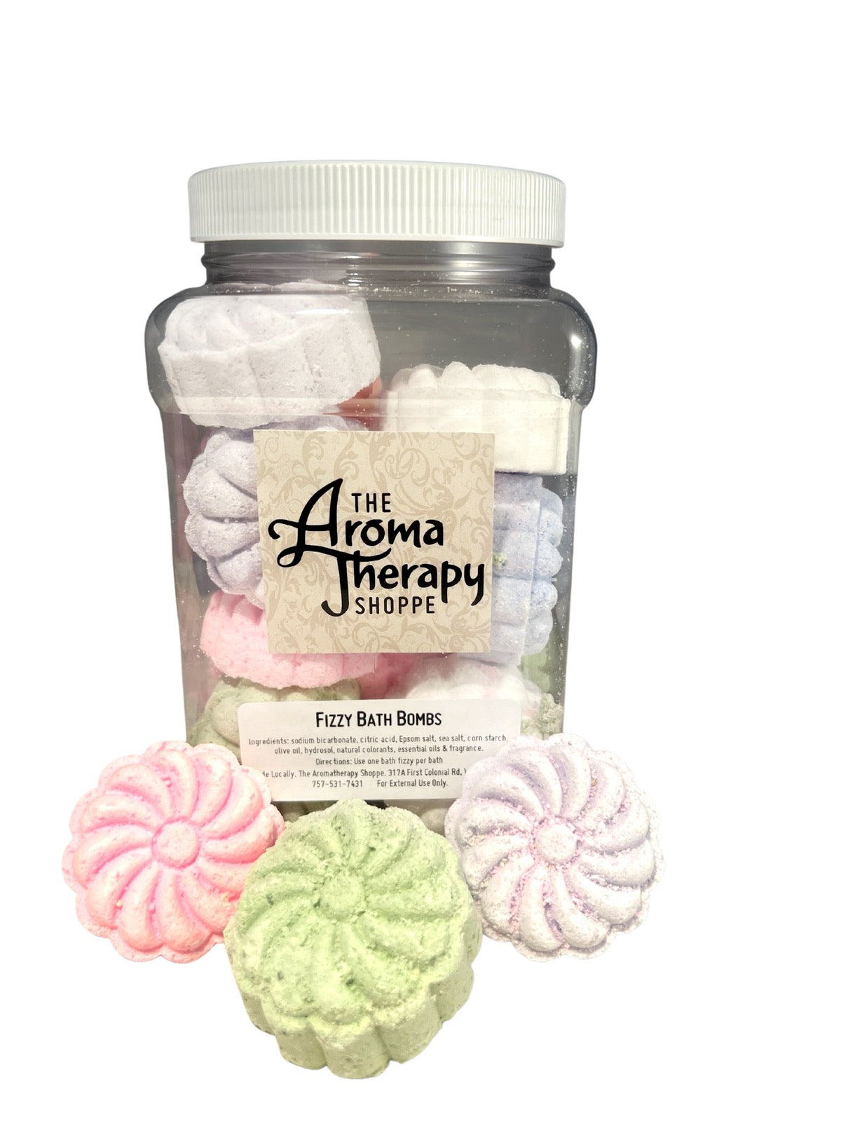 Jar of Assorted Mini Bath Bombs